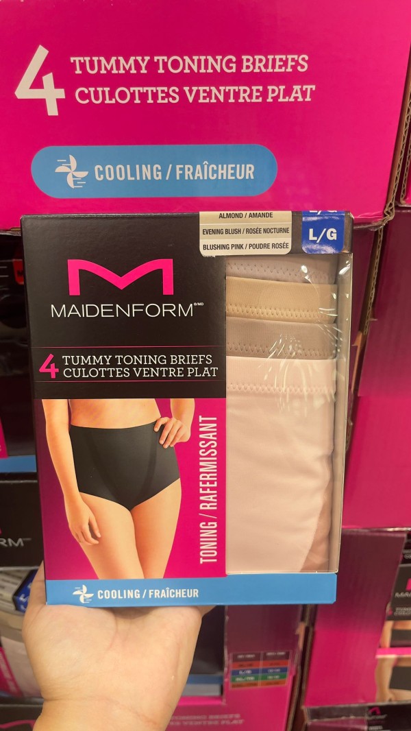 加拿大空運直送】Maidenform Women's Underwear Tummy Toning Briefs 收腹三角褲4  條裝(杏色X1/肉粉色x1/粉紅色X2)